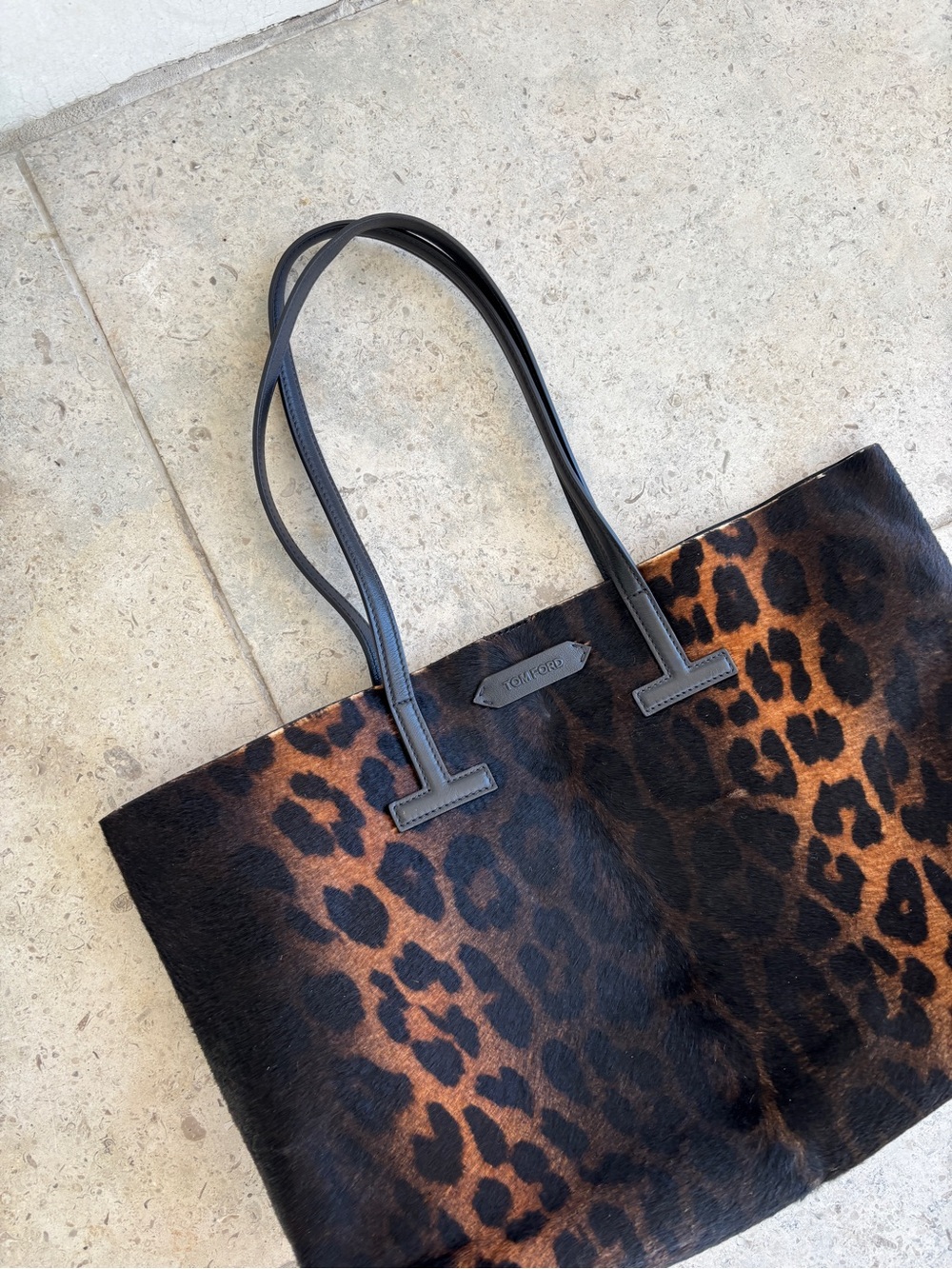 Tom Ford Leopard Print Tote - Brown and Black - Picture 10 of 13